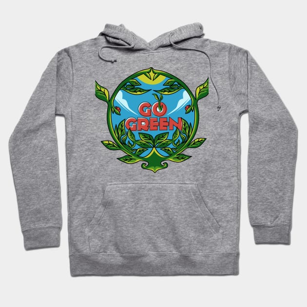 Go Green Ilustration Hoodie by godansz